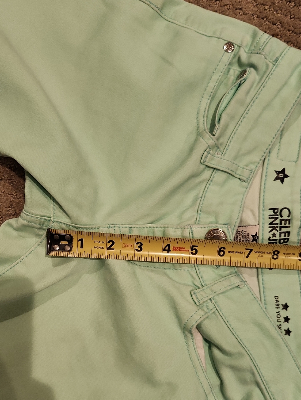 Celebrity Pink Pastel Mint Skinny Jeans for Women Sz 0 / 30 - Picture 5 of 11
